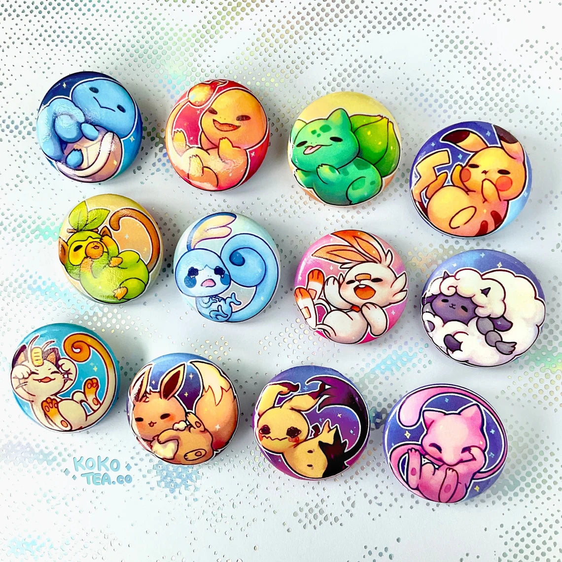 Cute Pokemon 1.25" buttons SET