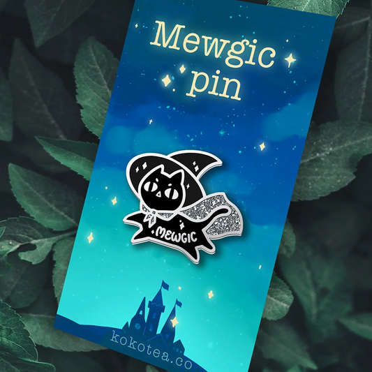 Mewgic cat enamel pin (Silver)