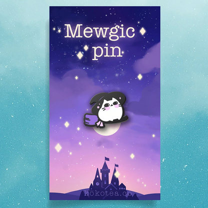 Magical chonker mini cat enamel pin (purple)