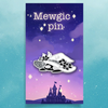 Mewgic! Witchy cat in a hat enamel pin (Silver)