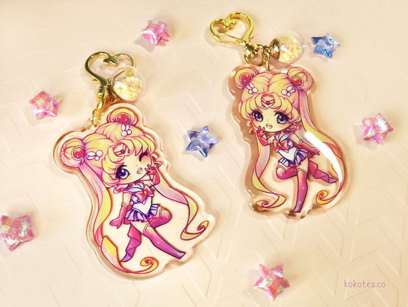 Sailor Moon 3" glitter keychain