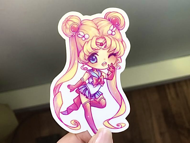 Sailor moon, BNHA Tsuyu 3" waterproof stickers