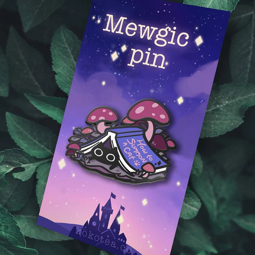 Mewgic! Book cat Enamel pin (Night)